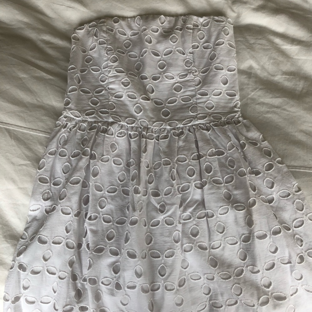 Aqua White Floral Dress